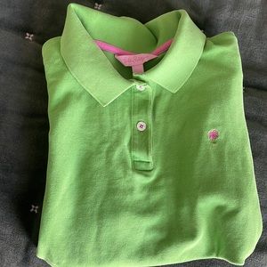 Lily Pulitzer green and pink Polo